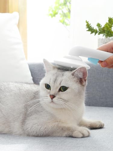 Gentle Self-Cleaning Cat Brush with Release Button for Tangles and Loose Fur - Image 2