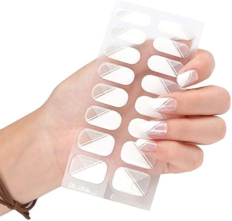 Semi Cured Gel Nail Polish Stickers Fashion Design Classical Strips Waterproof Adhesive Full Wraps Gel Nail Art Stickers