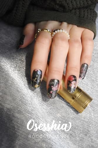 Semi Cured Gel Nail Strips, 20 pcs Nail Wraps, Glaze Gel Nail Stickers, Salon Quality French Manicure, Full Decal Gel Polish Strips, Long Lasting SCG, Easy on, UV Required (Rococo Dance) - Image 2