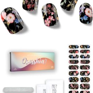 Semi Cured Gel Nail Strips, 20 pcs Nail Wraps, Glaze Gel Nail Stickers, Salon Quality French Manicure, Full Decal Gel Polish Strips, Long Lasting SCG, Easy on, UV Required (Rococo Dance)