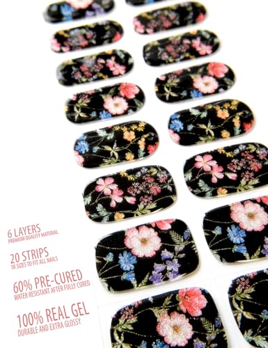 Semi Cured Gel Nail Strips, 20 pcs Nail Wraps, Glaze Gel Nail Stickers, Salon Quality French Manicure, Full Decal Gel Polish Strips, Long Lasting SCG, Easy on, UV Required (Rococo Dance) - Image 3
