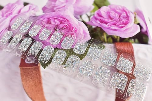 Semi Cured Gel Nail Strips Glitter Sequins Nail Stickers Transparent Full Nail Wraps for Women Nail Art Design - Image 3