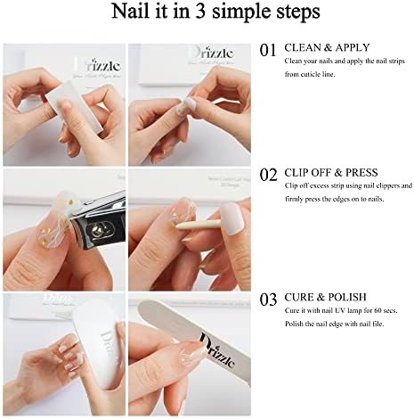 Semi Cured Gel Nail Strips,Real Nail Polish Art Stickers(UV/LED Light Required),Glossy,Glitter, Solid Color, Full Nail Wraps Long Lasting Waterproof,Nail Strips Decal for Women(Cream Lavender) - Image 6