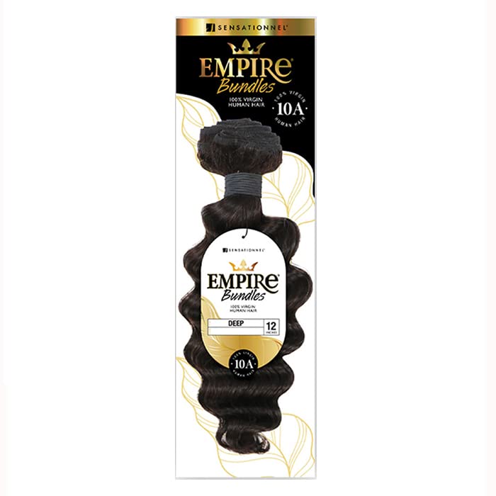 Sensationnel Empire Bundle weave hair - Empire Bundles virgin human hair extensions Unprocessed hair - EMPIRE BUNDLES deep 1 pack 24 inch (NATURAL/BLACK)
