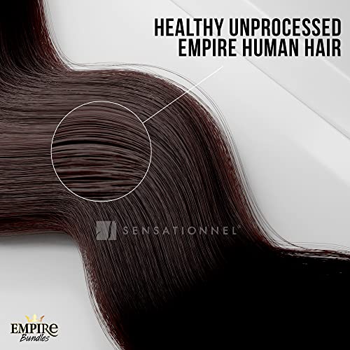 Sensationnel Empire Bundle weave hair - Empire Bundles virgin human hair extensions Unprocessed hair - EMPIRE BUNDLES loose deep 2 pack 14 inch (NATURAL/BLACK) - Image 2