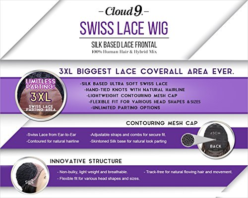 Sensationnel Human Hair Blend Lace Front Wig Dream Muse Series 3XL Swiss Silk Based Cloud 9 Matilda (1B) - Image 5