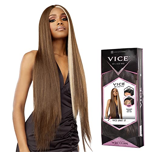 Sensationnel Vice Unit 17 5 Inch Deep Part Synthetic Wig Balayage Platinum