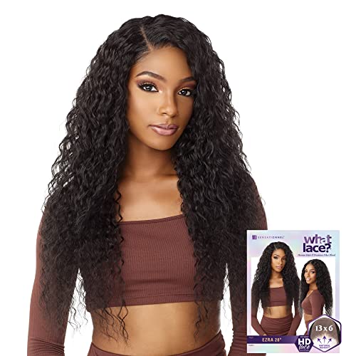 Sensationnel What Lace 13x6 Wigs - Human Hair Blend EZRA 28-inch Cloud 9 synthetic with preplucked hairline - Whatlace HHM EZRA 28 inch (2 DARKBROWN)
