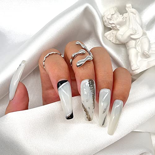 senvenski Blooming Gel Nail Polish, Jelly Crystal Gel Nail Polish Sheer Clear White Milky Green Orange Blue Purple Black Gift UV LED Art Varnish Kit - Image 5