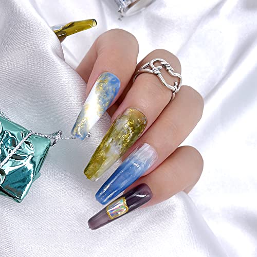 senvenski Blooming Gel Nail Polish, Jelly Crystal Gel Nail Polish Sheer Clear White Milky Green Orange Blue Purple Black Gift UV LED Art Varnish Kit - Image 2