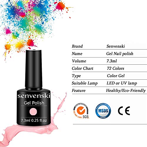 senvenski Grey Black Gel Nail Polish, White Glitter Dark Purple Charcoal Pewter Gel Polish Shimmer Crystal Gift Soak Off Set UV LED Art Varnish (CS010) - Image 8