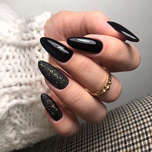 senvenski Grey Black Gel Nail Polish, White Glitter Dark Purple Charcoal Pewter Gel Polish Shimmer Crystal Gift Soak Off Set UV LED Art Varnish (CS010) - Image 5