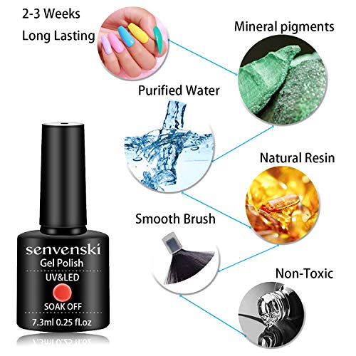 Senvenski Ice Jelly Crystal Gel Polish Set 6 Translucent Colors with Glitter - Image 6