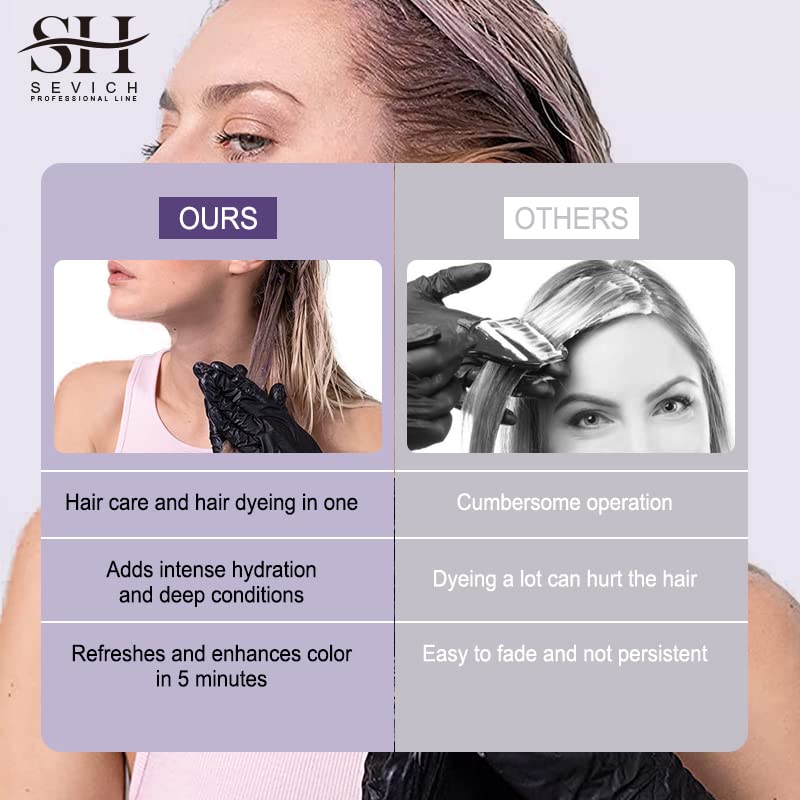 SEVICH Hair Color Depositing Mask - Semi Permanent Hair Color Dye&Hair Color Refresh 3.5flOz, 06 Pink - Image 7