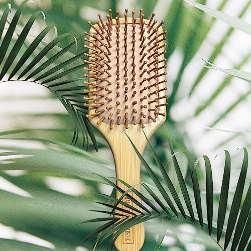 SHAN'ROCK BEAUTISTIC 4pc Eco-Friendly Bamboo Wide-Tooth Comb,Paddle Detangling Brush, Pick and Edge Brush Set for Thick, Curly, Straight, Wavy, Dry and Fine Hair - Image 2