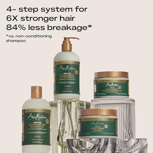 SheaMoisture Bond Repair Shampoo, Conditioner, Leave-In, & Masque Alma Oil 4 Pk to Strengthen Hair with Restorative HydroPlex Infusion - Image 5