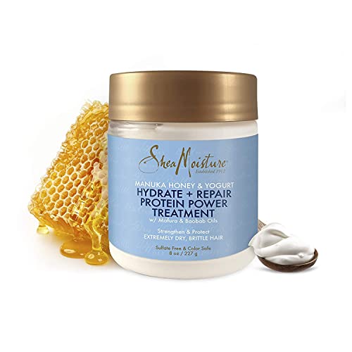 SheaMoisture Hair Mask - Manuka Honey & Yogurt, Hydrate + Repair Protein Power Treatment, Hair Treatment for Dry, Damaged Hair Care with Organic Shea Butter & Castor Oil for Hair, 8 Oz (Pack of 2) - Image 3