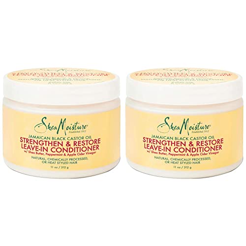 SheaMoisture Jamaican Black Castor Oil Leave-In Conditioner for Damaged Hair 11 oz 2 Pack