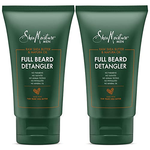 SheaMoisture Men Full Beard Detangler, Conditioner for Classic & Full Beard, Soften and Detangle Beard with Maracuja Oil & Shea Butter, Rich Moisturizer Beard Cream, Pack of 2-4 Oz Ea