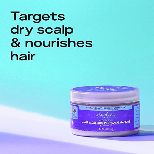 SheaMoisture Shampoo (13 Oz) + Conditioner (13 Oz) + Pre-Wash Masque (4 Oz) Dry Scalp Shampoo and Conditioner 3pc Bundle with Aloe Butter & Vitamin B3, Shea Butter Shampoo and Conditioner with Masque - Image 6