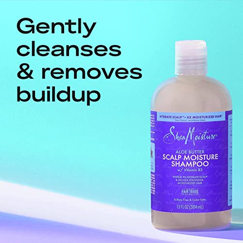 SheaMoisture Shampoo (13 Oz) + Conditioner (13 Oz) + Pre-Wash Masque (4 Oz) Dry Scalp Shampoo and Conditioner 3pc Bundle with Aloe Butter & Vitamin B3, Shea Butter Shampoo and Conditioner with Masque - Image 4