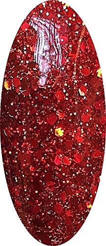 SHEBA NAILS Dipcrylic Glitter Dip Dipping Powder SPARKLING RED MIX - 1oz Jar - Image 2