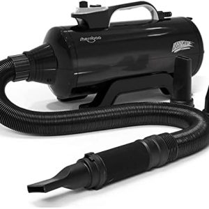 Shernbao Professional 6.0HP High Velocity Dog Grooming Hair Dryer Jet Black