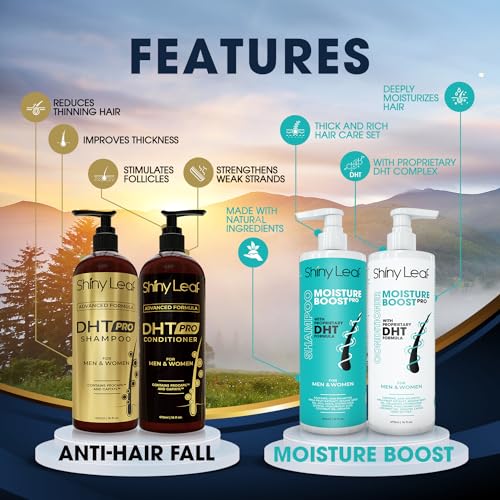 Shiny Leaf DHT Blocker Hydrating Shampoo Conditioner Set 4x 16 Fl Oz Paraben Sulfate Free - Image 2