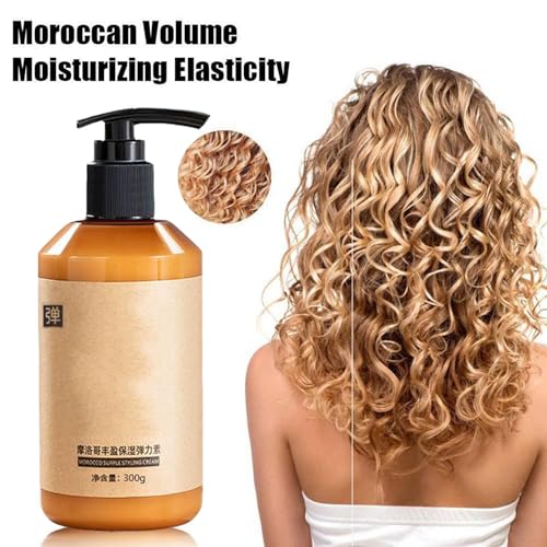 Shiren Zhuangshu, Long-Lasting Styling Moroccan Volume Moisturizing Elasticity, Curly Hair Elastin, Hydrating Styling Cream, Moisture Styling Elastin for All Hair Types (300g) - Image 3