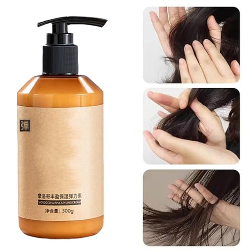 Shiren Zhuangshu, Long-Lasting Styling Moroccan Volume Moisturizing Elasticity, Curly Hair Elastin, Hydrating Styling Cream, Moisture Styling Elastin for All Hair Types (300g) - Image 6