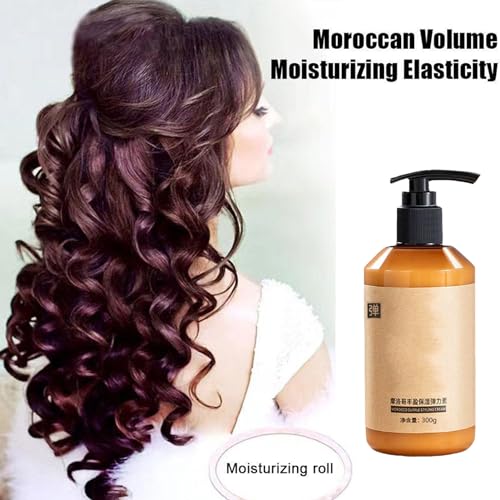 Shiren Zhuangshu, Long-Lasting Styling Moroccan Volume Moisturizing Elasticity, Curly Hair Elastin, Hydrating Styling Cream, Moisture Styling Elastin for All Hair Types (300g) - Image 2