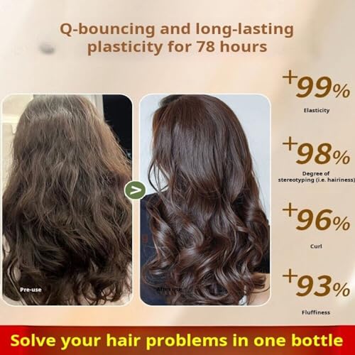 Shiren Zhuangshu, Long-Lasting Styling Moroccan Volume Moisturizing Elasticity, Curly Hair Elastin, Hydrating Styling Cream, Moisture Styling Elastin for All Hair Types (300g) - Image 5