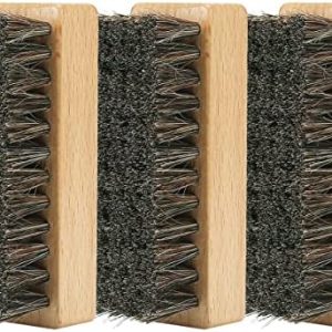 Shoe Brush for Cleaning, Horsehair Bristles Wooden Shine Shoe Brush Cleans Leather, Suede, Nubuck and Delicate Textiles - 3 Pack