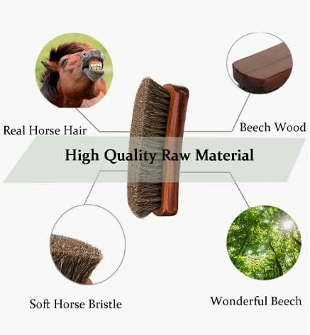 Shoe Brush for Cleaning, Shoe Polish Brush, 100% Horse Hair Shoe Brush, Unique concave Handle Design, Wooden Hand polishing, Suitable for Boots, Shoes and Other Leather Cleaning Care - Image 6