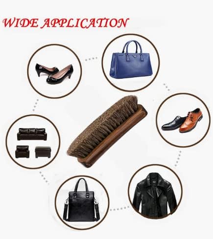 Shoe Brush for Cleaning, Shoe Polish Brush, 100% Horse Hair Shoe Brush, Unique concave Handle Design, Wooden Hand polishing, Suitable for Boots, Shoes and Other Leather Cleaning Care - Image 7