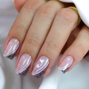 Glossy Caramel Brown Almond Ombre Press On Nails Kit, 24 Piece Acrylic Design