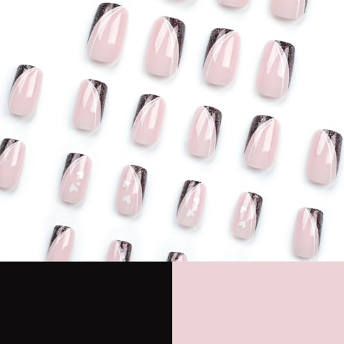 Glossy Caramel Brown Almond Ombre Press On Nails Kit, 24 Piece Acrylic Design - Image 4