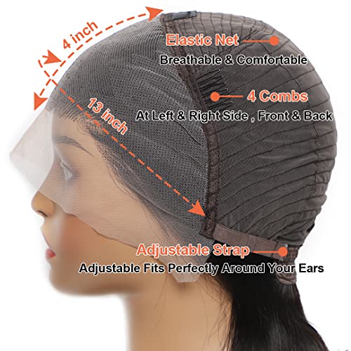 Short Bob Wig Human Hair 13x4 HD Bob Lace Front Wigs Human Hair 180% Density Glueless Wigs Human Hair Straight Human Hair Wigs Pre Plucked with Baby Hair 12inch - Image 4