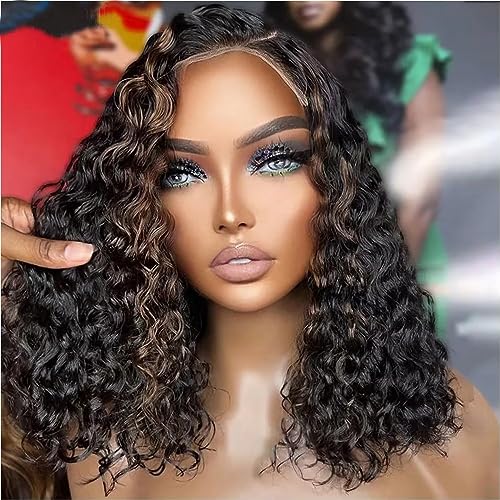 13x6 Deep Wave Curly Bob Wig 150% Density Brazilian Remy Hair