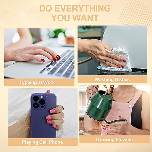 Short Press on Nails, White Glossy Square Acrylic Fake Nails, Pure Color Supremely Natural Fit Reusable Glue/Stick On Nails for Women Nail Art Kit, 12Sizes 24pcs, Pearl White - Image 5
