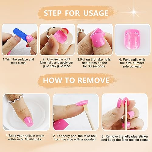 Short Press on Nails, White Glossy Square Acrylic Fake Nails, Pure Color Supremely Natural Fit Reusable Glue/Stick On Nails for Women Nail Art Kit, 12Sizes 24pcs, Pearl White - Image 4