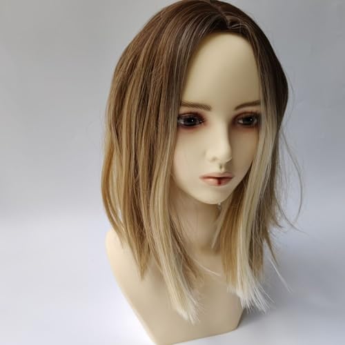 Shoulder Length Ombre Blonde Wig Women Fashion Synthetic Wig Natural looking for Daily Party Halloween (Ombre Ash Blonde) - Image 5