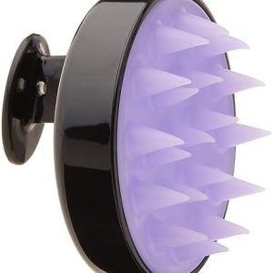 Silicone Hair Shampoo Brush, Exfoliator Brush, Scalp Brush, Silicone Brush, Scalp Massager (Black/Purple)