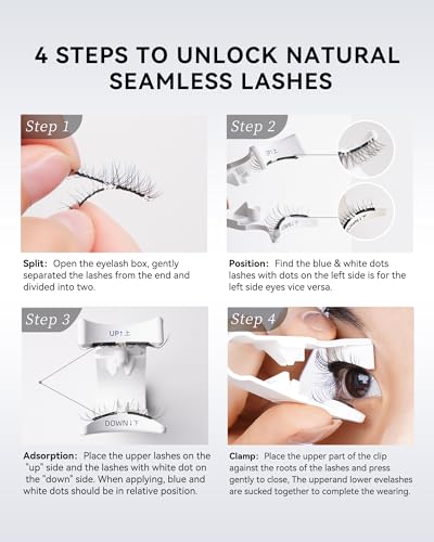 Silky Black Magnetic Eyelashes Kit Easy Application Reusable Waterproof 5 Pairs - Image 6