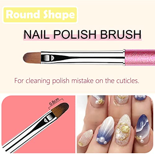 SILPECWEE 3pcs Nail Clean Up Brush Nail Brushes for Cleaning Nail Polish Mistake Acrylic Brush Cleaner Cuticles Acetone Nail Pen Nail Art Brushes French Manicure Brush Nail Art Tools - Image 3