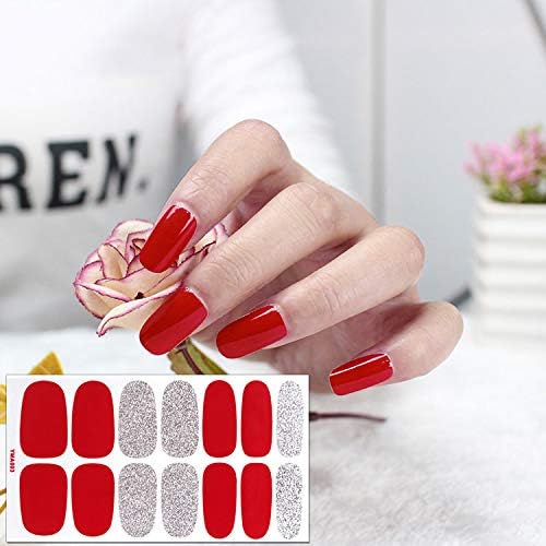 SILPECWEE 8 Sheets Nail Wraps for Women Stick on Nail Polish Strips Solid Color Self Adhesive Nail Polish Stickers Gel Nail Strips Manicure Stickers for Nail Art with 1pc Nail File - Image 4