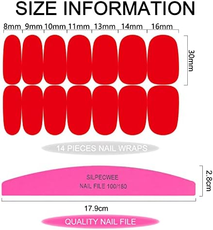 SILPECWEE 8 Sheets Nail Wraps for Women Stick on Nail Polish Strips Solid Color Self Adhesive Nail Polish Stickers Gel Nail Strips Manicure Stickers for Nail Art with 1pc Nail File - Image 3
