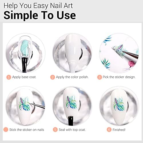 SILPECWEE 8 Sheets Snowflake Nail Art Stickers Decals for Women Kids Christmas Nail Stickers Self-Adhesive Metallic Nail Design Stickers 3D Acrylic Nail Decoration - Image 9