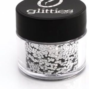 Silver - (.040") - Hexagon Glitter - Solvent Resistant Nail Glitter for Gel, Acrylic, Nail Polish, Nail Art Supplies - Made in The USA - (10 Grams)