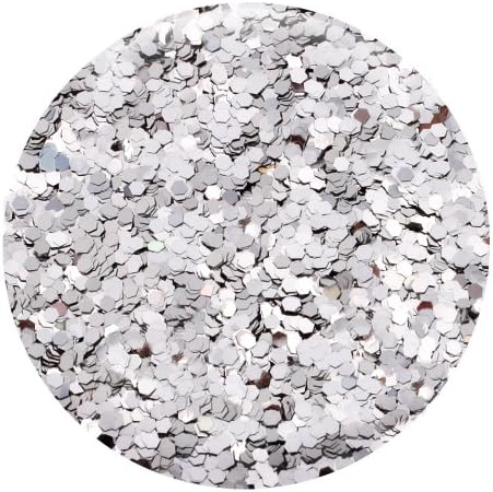 Silver - (.040") - Hexagon Glitter - Solvent Resistant Nail Glitter for Gel, Acrylic, Nail Polish, Nail Art Supplies - Made in The USA - (10 Grams) - Image 3